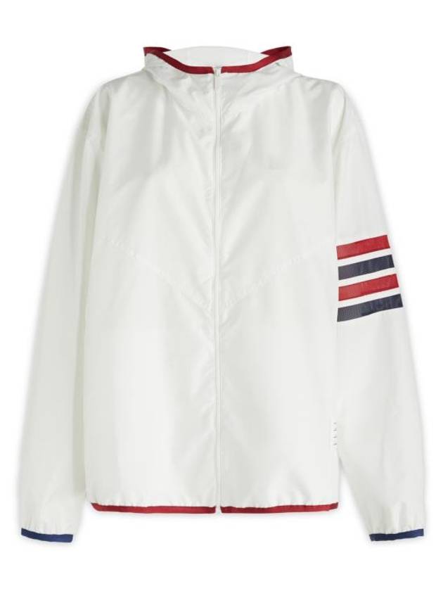 Military Ripstop Mesh 4-Bar Packable Hooded Jacket White - THOM BROWNE - BALAAN 2