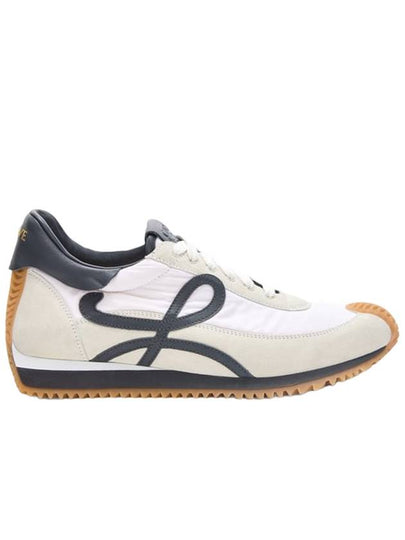 Flow Runner Nylon Suede Low-Top Sneakers Blue Anthracite White - LOEWE - BALAAN 2