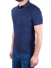 Men's Red Pony Embroidery Slim Fit Short Sleeve PK Shirt Navy - POLO RALPH LAUREN - BALAAN.