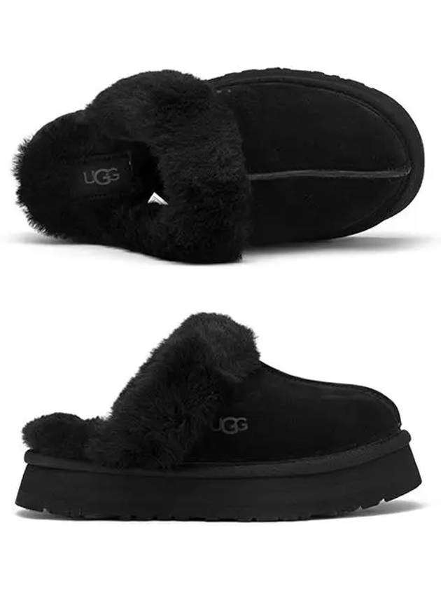 Women's Diskett Fleece Platform Slippers Black - UGG - BALAAN 3