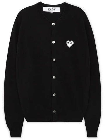 Comme des Gar ons Heart Wappen Black Cardigan AX N061 051 1 - COMME DES GARCONS PLAY - BALAAN 1