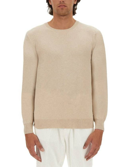 Crew Neck Cashmere Knit Top Beige - BRUNELLO CUCINELLI - BALAAN 2