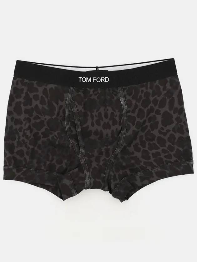 Men's Leopard Cotton Boxer Briefs Ink - TOM FORD - BALAAN 3