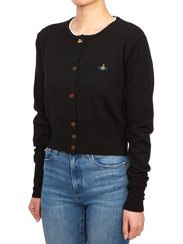 Bea Cropped Cardigan Black - VIVIENNE WESTWOOD - BALAAN 4