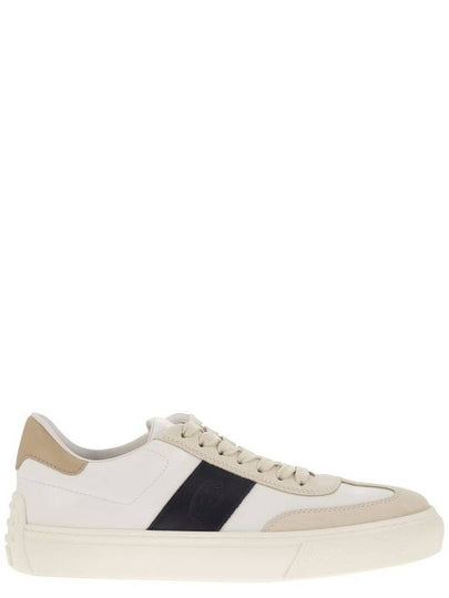 Leather Suede Low Top Sneakers White Black - TOD'S - BALAAN 2