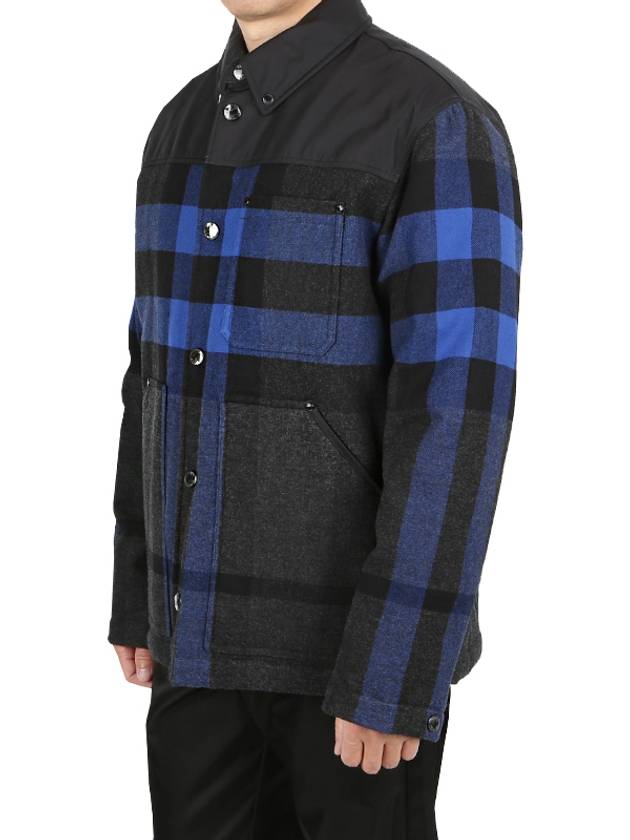 Men's Check Overfit Shirt Jacket Black Blue - BURBERRY - BALAAN 2