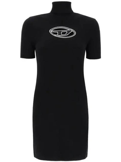 Women's M Agarette Logo Cut Out High Neck Short Dress Black - DIESEL - BALAAN 2