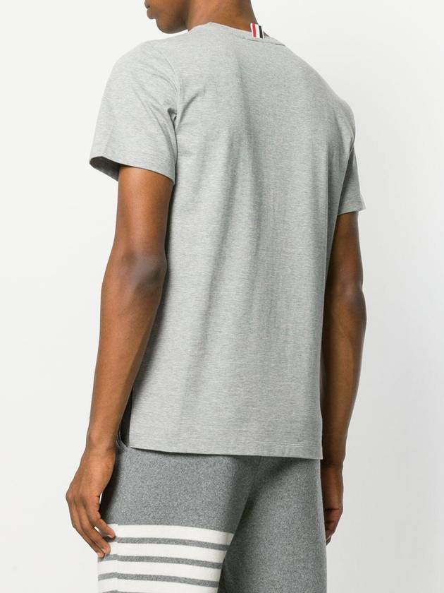 RELAXED FIT SS TEE W/ SIDE SLIT IN MEDIUM WEIGHT JERSEY - THOM BROWNE - BALAAN 4