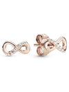 Sparkling Infinity Stud Earrings Rose Gold Plated Clear - PANDORA - BALAAN 2