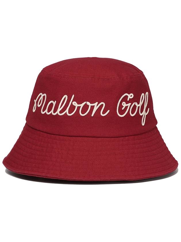 Lettering Bucket Hat RED - MALBON GOLF - BALAAN 3