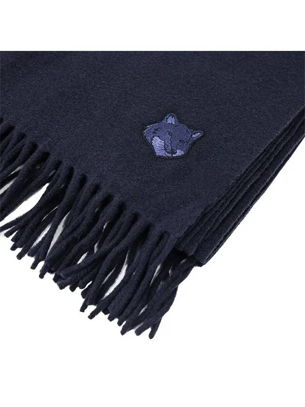 Wool Fox Head Muffler Navy - MAISON KITSUNE - BALAAN 4