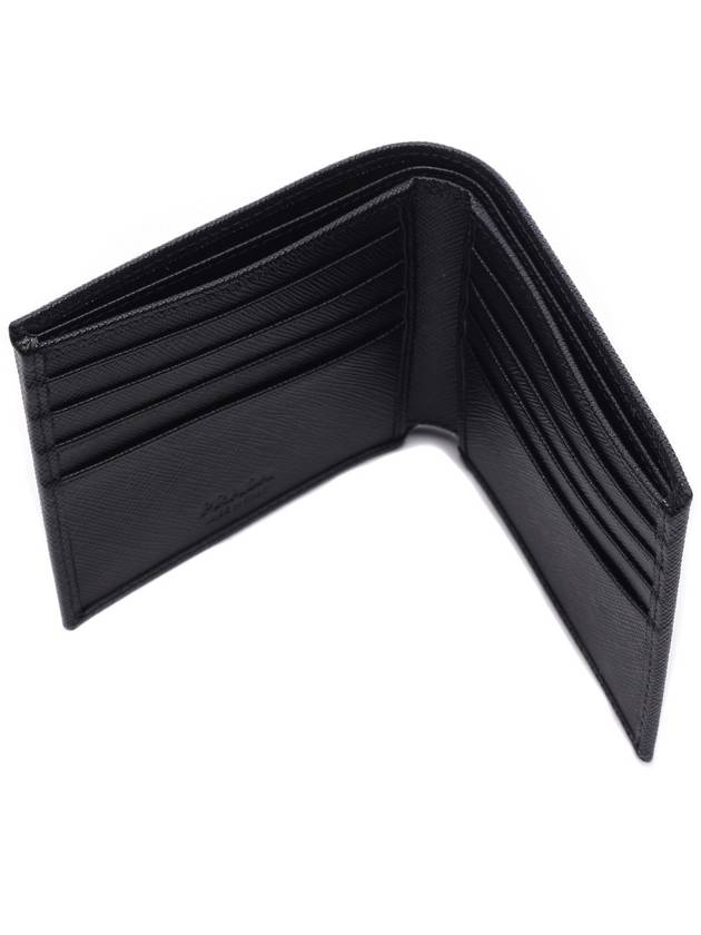 Triangle Logo Saffiano Half Wallet Black - PRADA - BALAAN 7