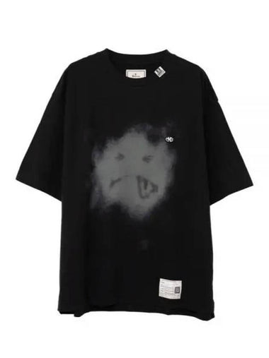 24 A12TS661 BLACK Smiley Face Print T Shirt - MIHARA YASUHIRO - BALAAN 1