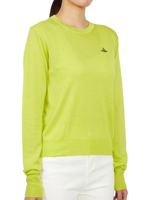 Women's Bea Jumper Logo Embroidered Knit Top Yellow - VIVIENNE WESTWOOD - BALAAN.