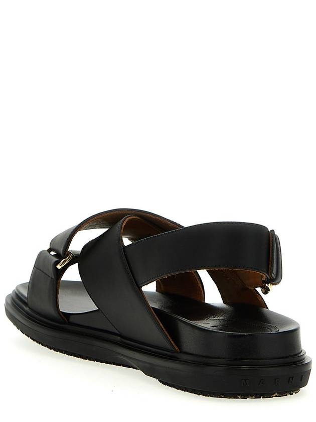 Fussbet Leather Sandals Black - MARNI - BALAAN 4