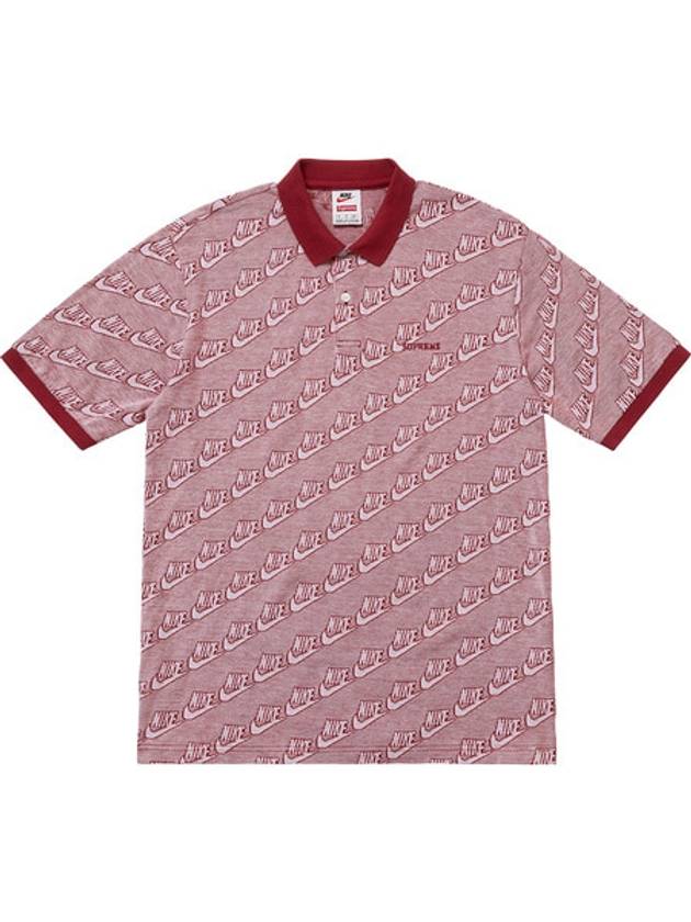 18FW Nike Jacquard Polo Tee Burgundy NIKE JACQUARD POLO BURGUNDY - SUPREME - BALAAN 1