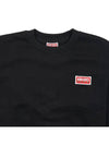 Paris Logo Crew Neck Classic Fit Cotton Sweatshirt Black - KENZO - BALAAN 5