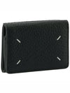 Signature Stitch Trifold Leather Half Wallet Black - MAISON MARGIELA - BALAAN 2