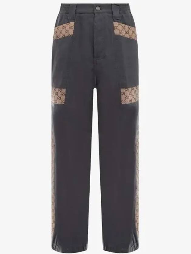 Cotton Canvas GG Trousers Straight Pants Blue - GUCCI - BALAAN 2