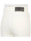 Women's Denim High Waist Cropped Jeans White - AMI - BALAAN.