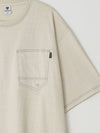 Overfit color stitch t-shirt sand beige - BOOVOOM - BALAAN 4