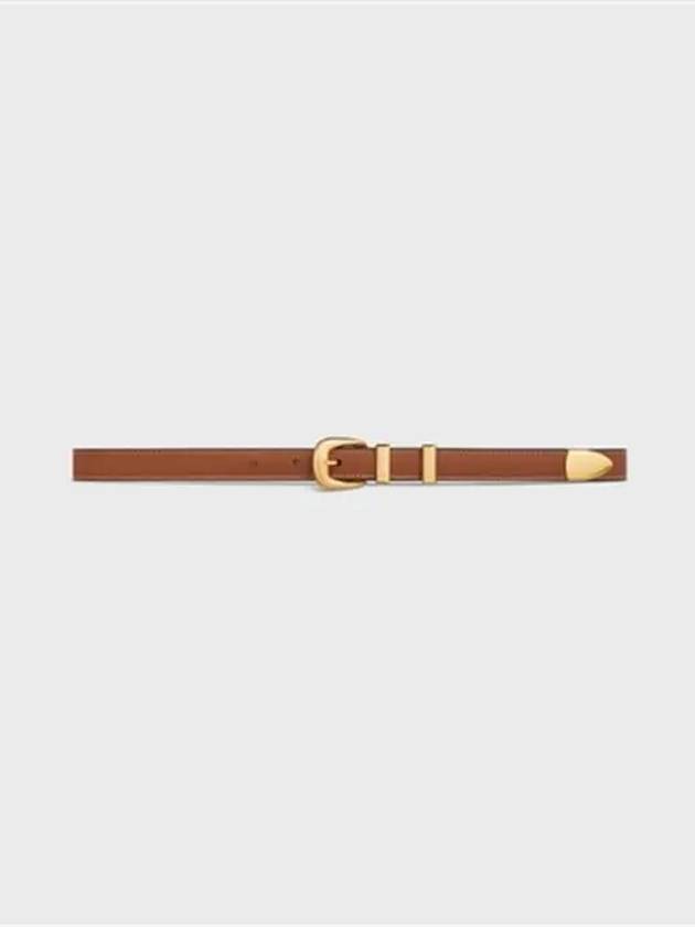 Women's Small Western Natural Calfskin Belt Tan - CELINE - BALAAN 4