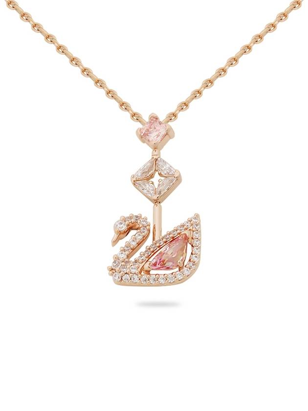 Darjeeling Swan Pendant Necklace Pink Rose Gold - SWAROVSKI - BALAAN 2