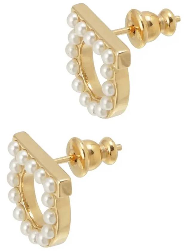 Gancini Pearl Earrings Gold - SALVATORE FERRAGAMO - BALAAN 5