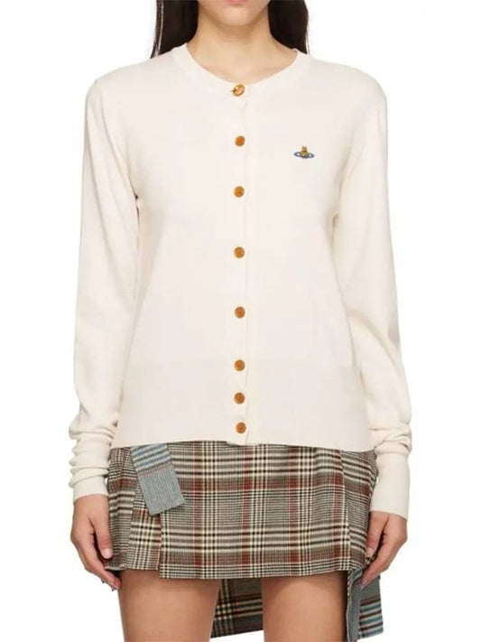 Logo Patch Cardigan Off White - VIVIENNE WESTWOOD - BALAAN 2