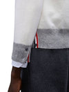 V-Neck 4-Bar Wool Cardigan White - THOM BROWNE - BALAAN 6