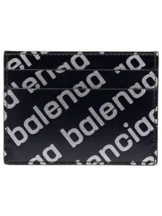 Reflective Silver Logo Print Card Wallet Black - BALENCIAGA - BALAAN 2