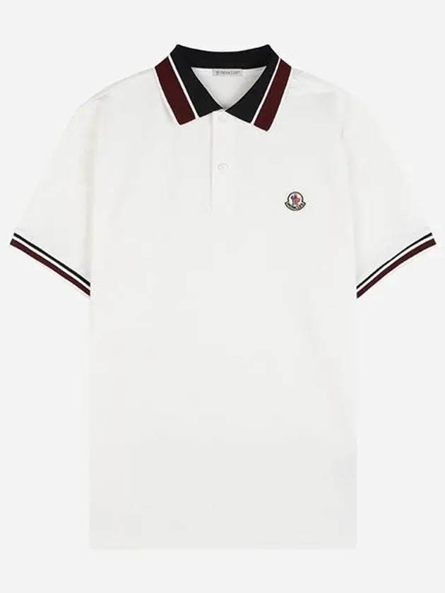 8A00018 89A16 034 Men s Logo Patch Polo Shirt White 1064534 - MONCLER - BALAAN 1