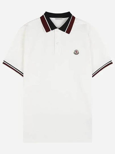 Logo Patch Polo Shirt White - MONCLER - BALAAN 2