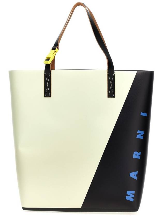 Logo Shopper Tote Bag Black White - MARNI - BALAAN 2