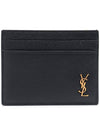 Tiny Monogram Card Wallet Black - SAINT LAURENT - BALAAN 3