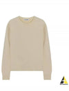 Crew Neck Merino Wool Knit Top Beige - JIL SANDER - BALAAN 2