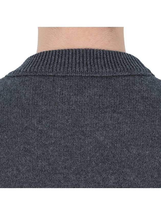 Big Heart Logo Wool Knit Top Grey - AMI - BALAAN 9