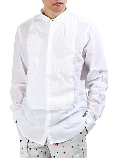 China Collar Tuxedo Long Sleeve Shirt White - THE EDITOR - BALAAN 1