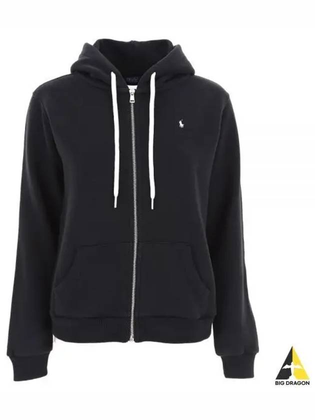 Embroidered Logo Pony Zip-Up Hoodie Black - POLO RALPH LAUREN - BALAAN 2