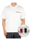 RWB Pocket Interlock Cotton Short Sleeve Polo Shirt White - THOM BROWNE - BALAAN 2