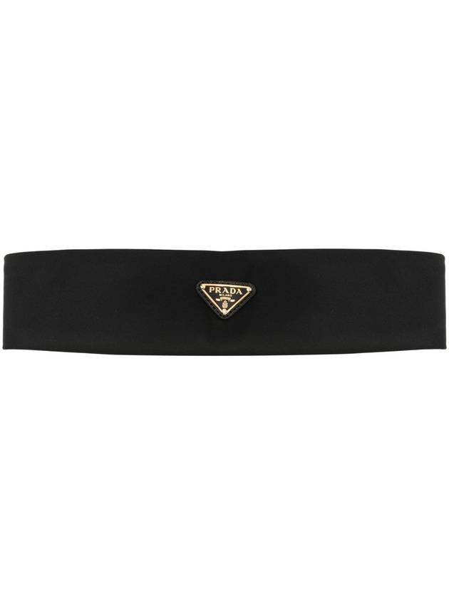 Triangle Logo Hairband Black - PRADA - BALAAN 2