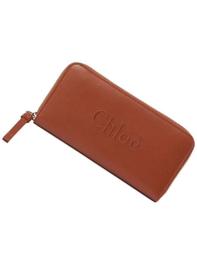 Logo Zipper Around Long Wallet Brown - CHLOE - BALAAN 3