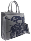 Small EKD Canvas Tote Bag Grey - BURBERRY - BALAAN 4