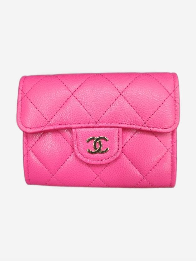 Classic Flap Coin Purse Grained Shiny Calfskin Gold Metal Fuchsia - CHANEL - BALAAN 2