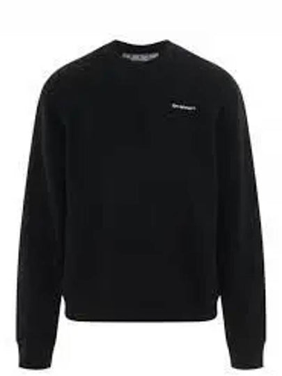 Wave Diag Logo Print Sweatshirt Black - OFF WHITE - BALAAN 2