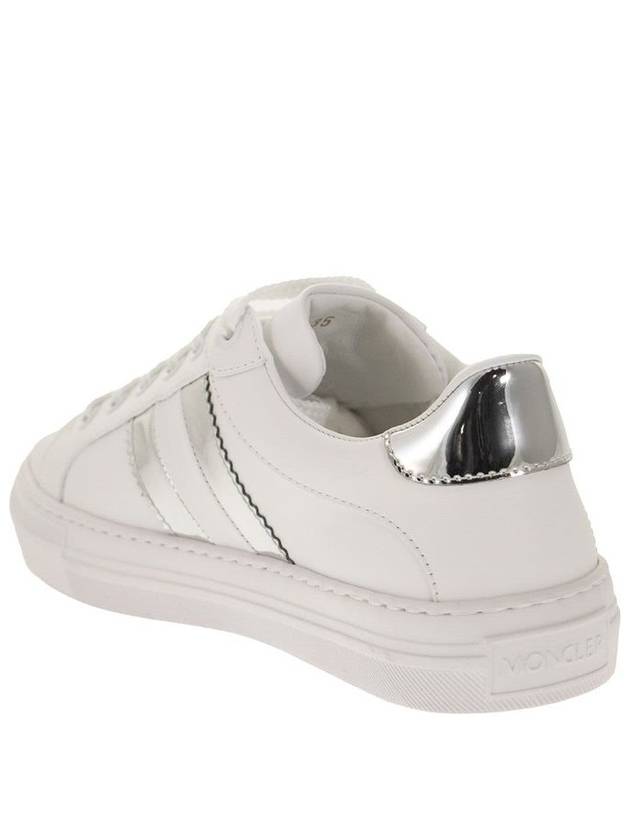 Women s Ariel Silver Tab Low Top Sneakers White - MONCLER - BALAAN 4