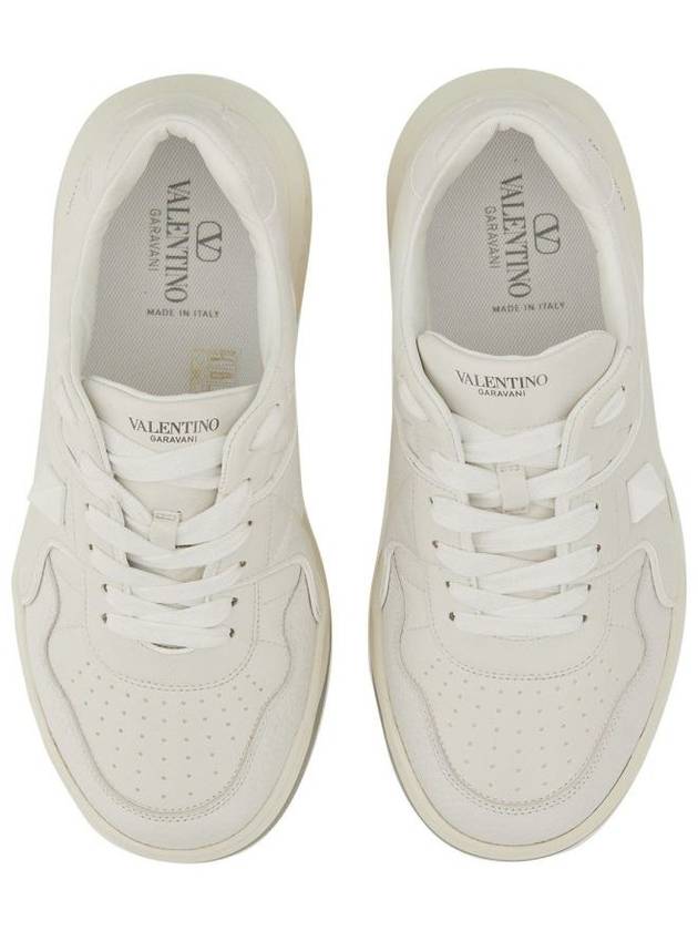 One Stud Nappa Leather Low Top Sneakers White - VALENTINO - BALAAN 3