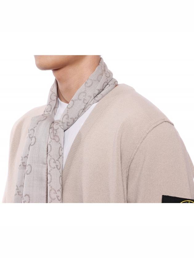 GG Jacquard Pattern Two-Tone Wool Silk Muffle Beige - GUCCI - BALAAN 4