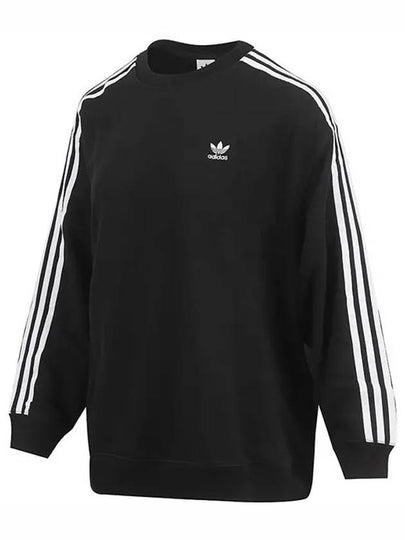 3-Stripes Oversized Crew Sweatshirt Black - ADIDAS - BALAAN 2