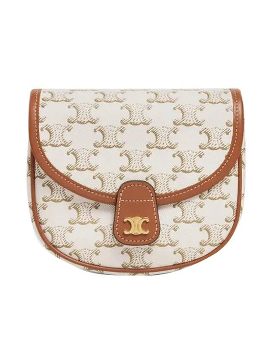 Triomphe Besace Mini Cross Bag White - CELINE - BALAAN.